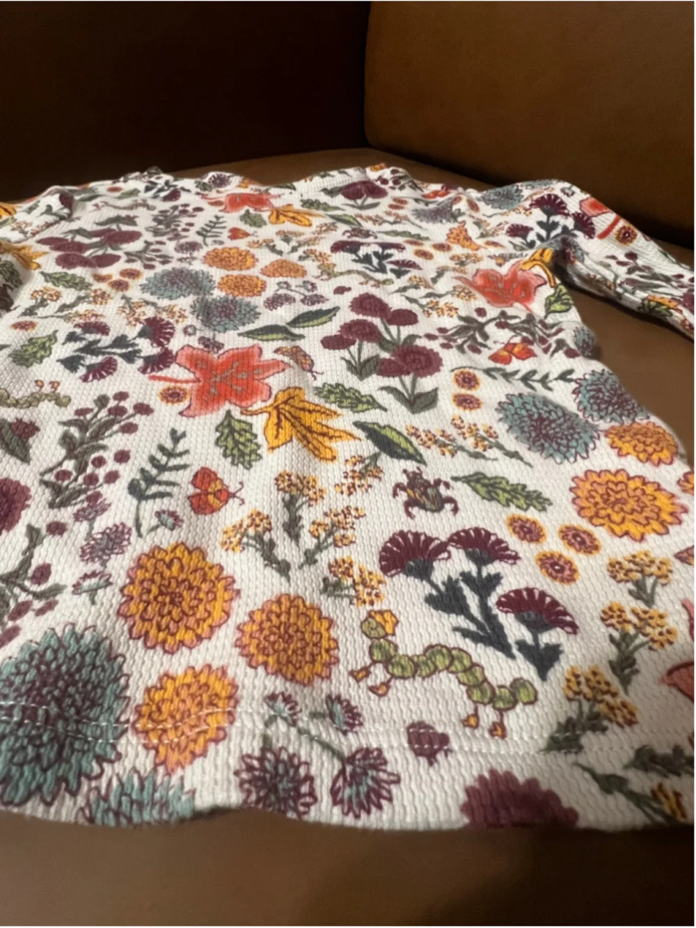 Girls Old Navy Long Sleeve Floral Tee Size 4T White Multicolor